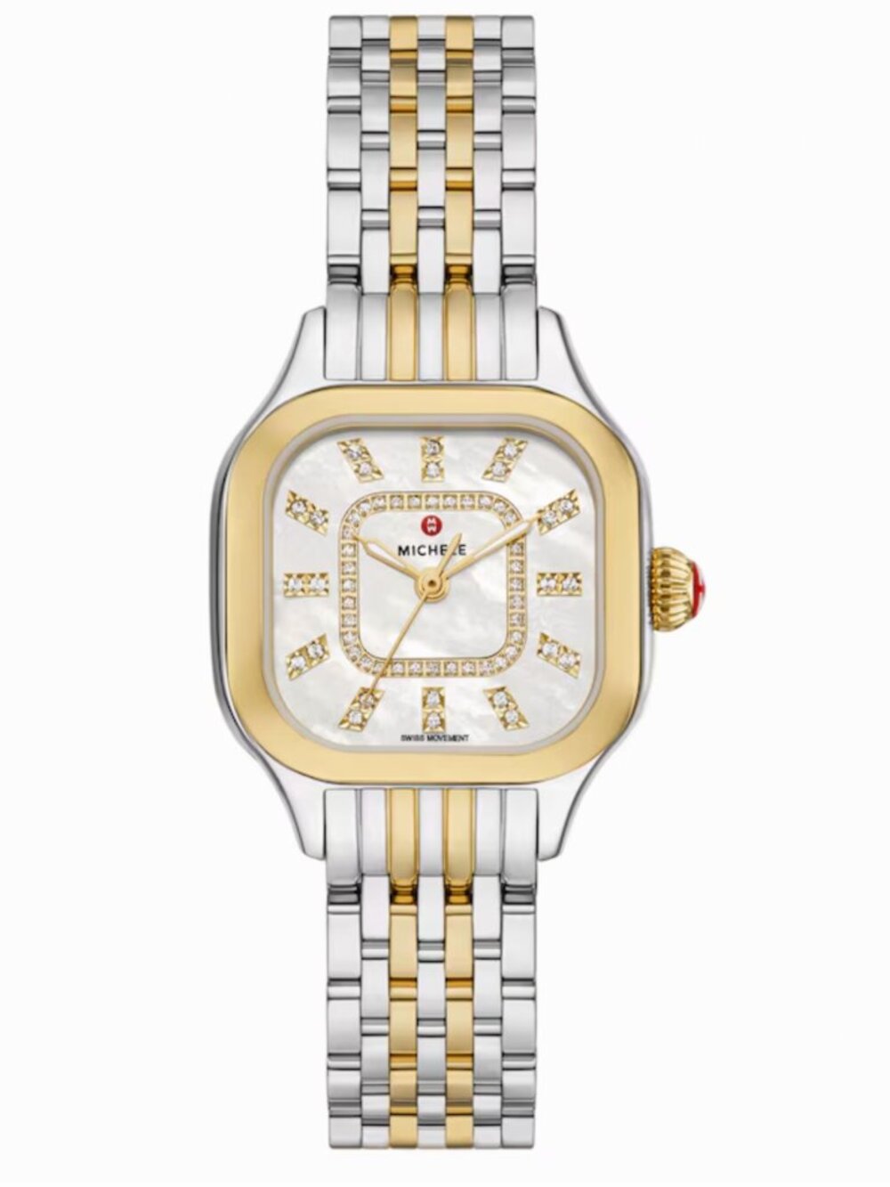 Michele Meggie Diamond MOP Dial Two Tone Gold Ladies 29mm MWW33B000009 Watch